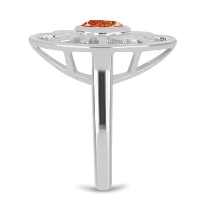 BUY 925 SILVER NATURAL ORANGE SUNSTONE GEMSTONE CELESTIAL RING 